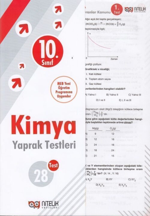 Nitelik Yayinlari 10. Sinif Kimya 28 Yaprak Test hazirlikkitap