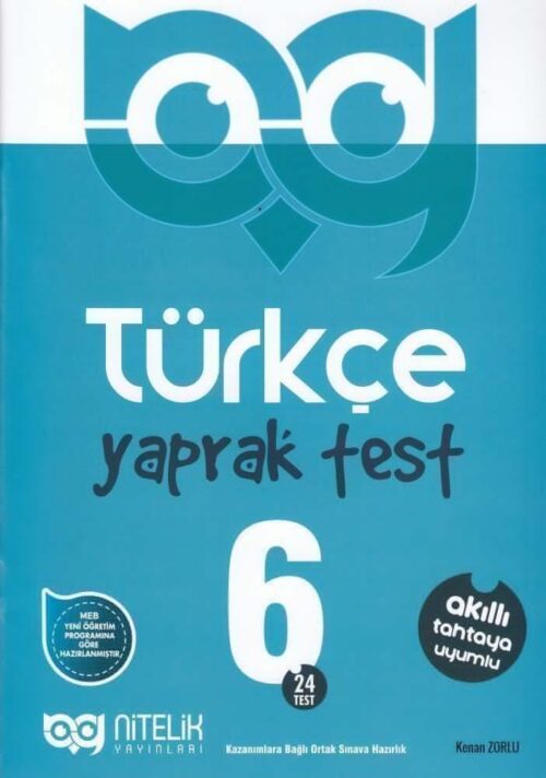 Nitelik Yayinlari 6. Sinif Turkce 24 Yaprak Test hazirlikkitap