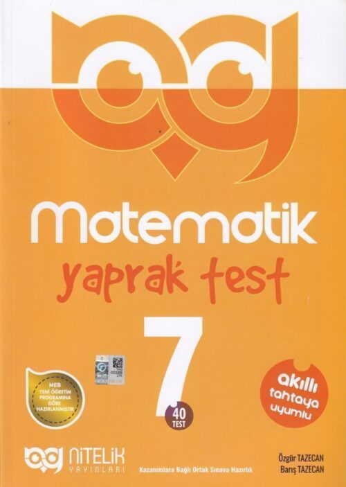 Nitelik Yayinlari 7. Sinif Matematik 40 Yaprak Test hazirlikkitap