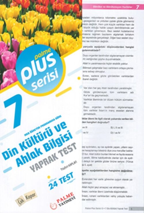 Palme Yayinlari 7. Sinif Din Kulturu ve Ahlak Bilgisi Plus Serisi Yaprak Test hazirlikkitap